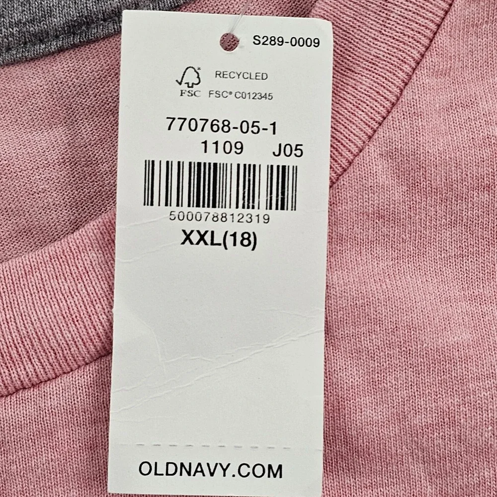 Old Navy Pink Short Sleeve Cotton Blend T-Shirt Youth 2XL (18)